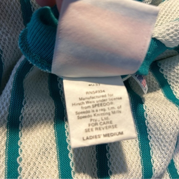 Vintage Speedo Green & White Striped Dolman Cuffed Blouse Size Medium - Picture 11 of 11